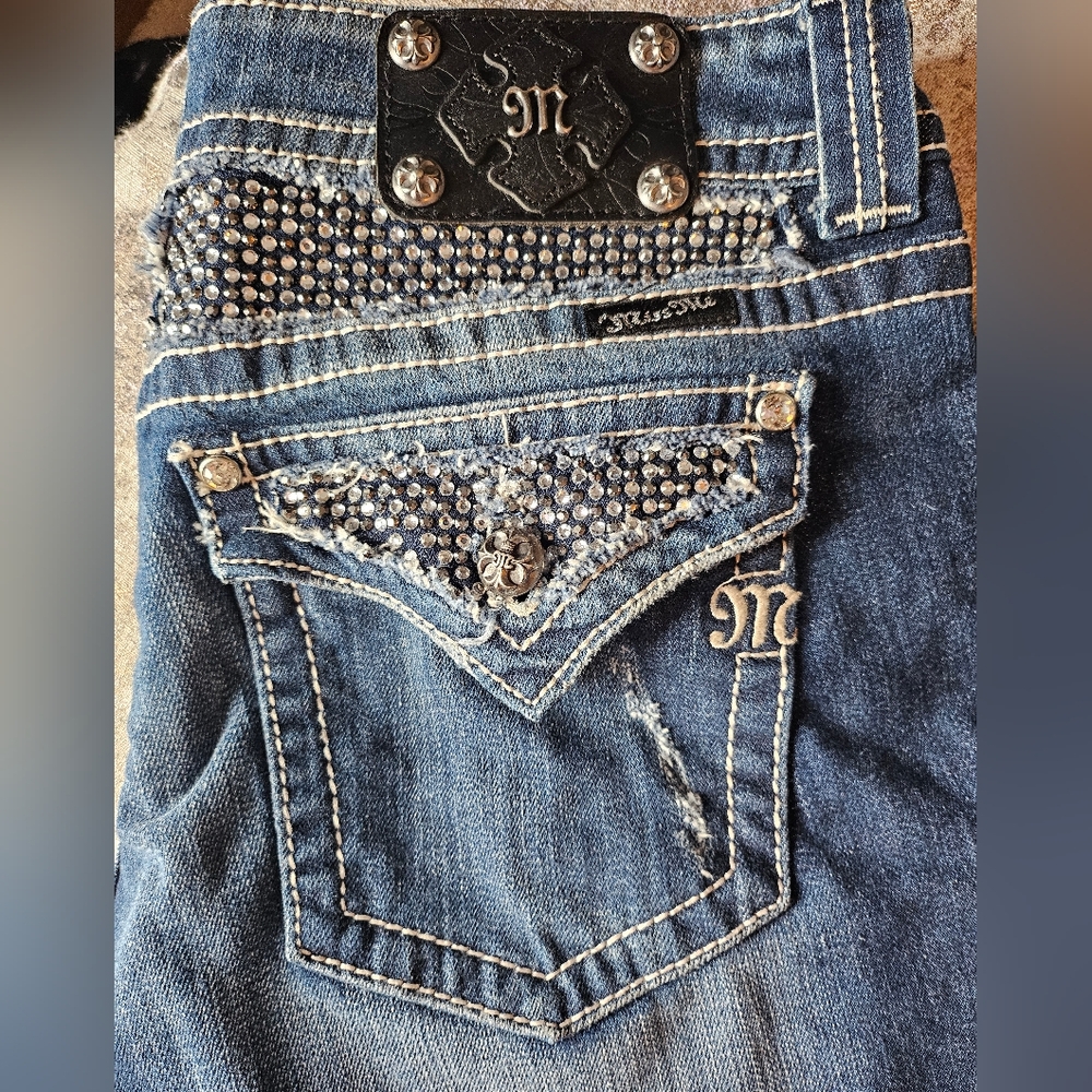 Miss Me cropped blinged jeans